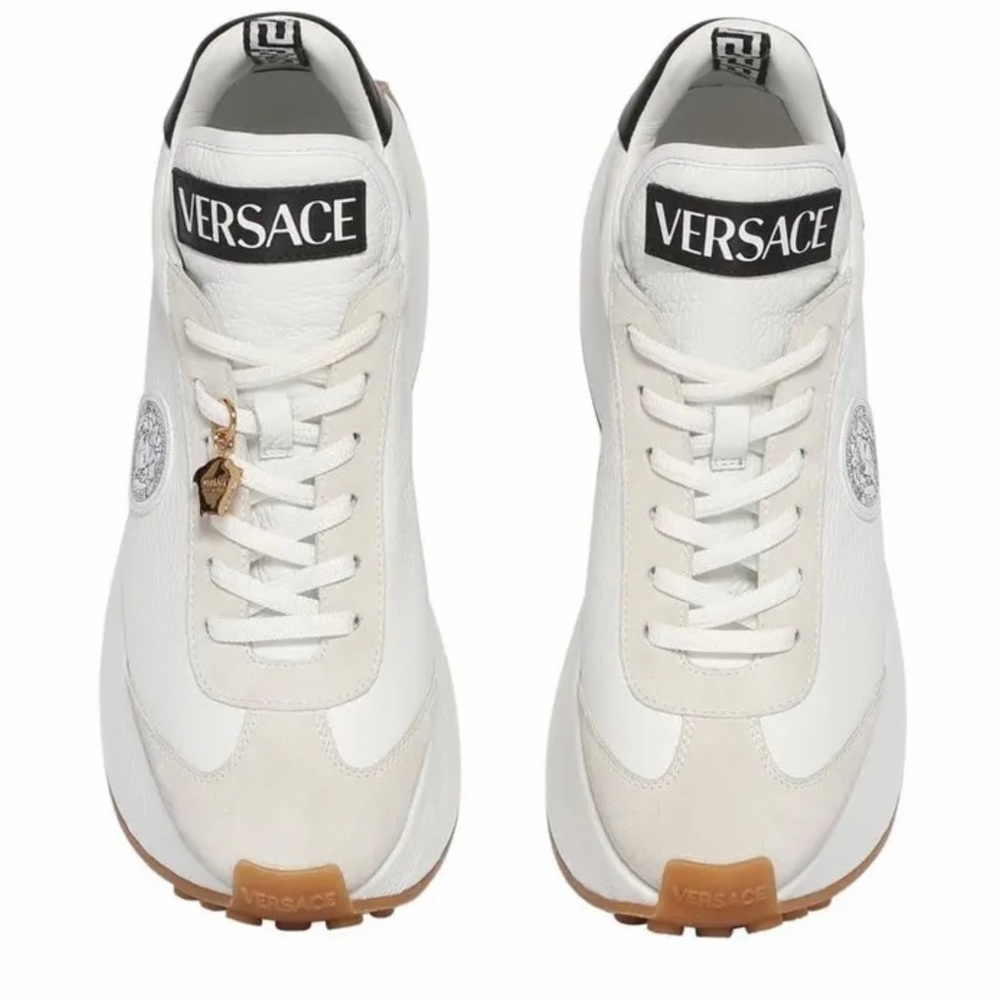 Versace 80mm Triplatform platform leather & suede sneakers NEW (AUTHENTIC)
